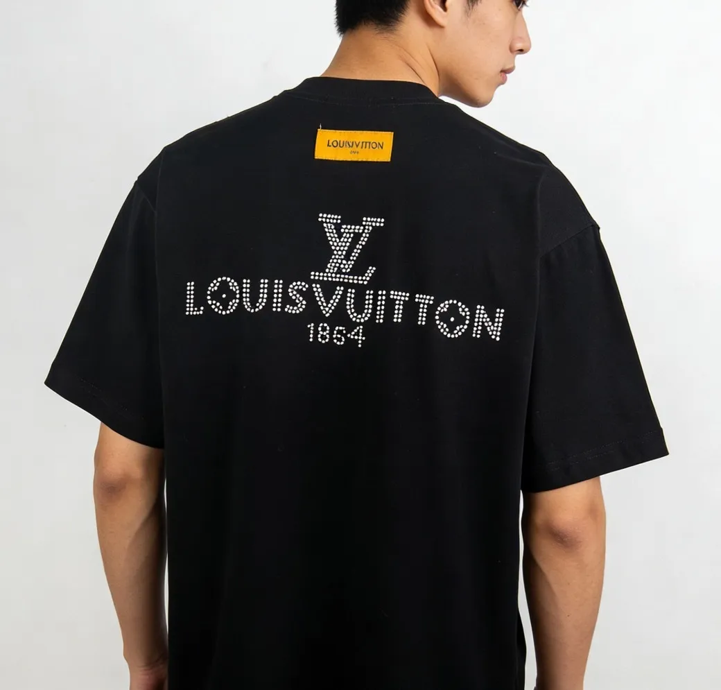 Louis Vuitton/Louis Vuitton 26ss pearl letter print short sleeves